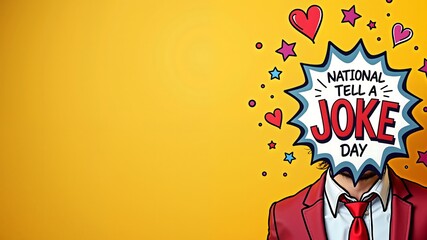 National Tell a Joke Day sale banner design free space in the center
