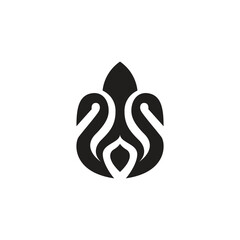 crown of two birds logo vector