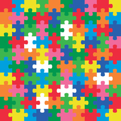Background with jigsaw puzzle 100 colorful pieces image vector.