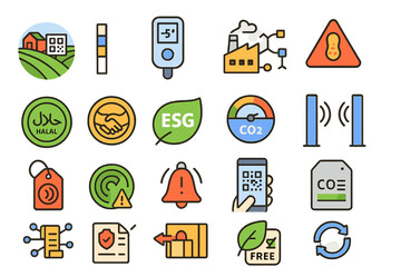 Collection of diverse sustainability and technology icons representing various concepts for impactful communication