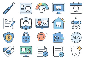 Icons modernizing dental care with remote AI and 3-D prints