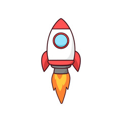 rocket sticker clip art illustration