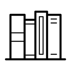 Various Book Outline Icon in Minimalist Style