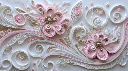 Delicate paper flowers in soft pastel colors.