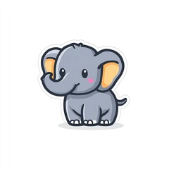 Naklejka premium Baby Elephant Cartoon Icon