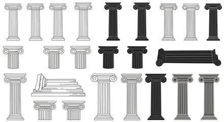 Ancient Greek column styles and architecture drawing designs historical and artistic column art