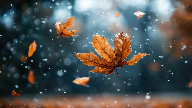 Autumn Leaves Falling - Cinematic Nature Video Clip