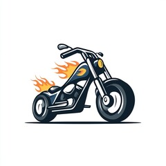 Obraz premium Roaring Motorcycle with Flames