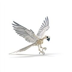 Fototapeta premium skeletal parrot ghost wings cartoon 