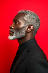 Obraz premium A modern hairstyle complementing a stylish gentleman. A stylish short-haired gentleman looking poised. A trendy and poised male showing charm. A smiling man in a professional portrait session.