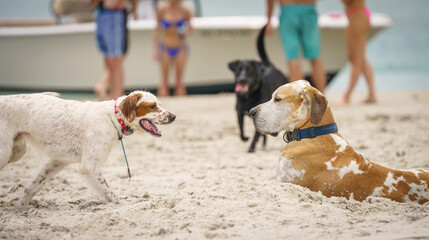 Dog Friends at the Beach