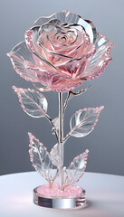 rose in glass