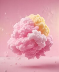 Fototapeta premium Blurred cotton candy gradient, pink to yellow, soft, backdrop
