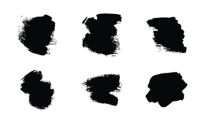 Vector Black Ink Brush Paint Strokes Collection