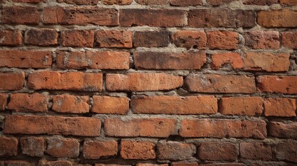 Fototapeta premium Rustic Red Brick Wall Close-Up for Background Use