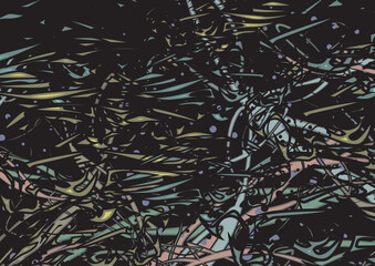 Dangerous linear backdrop with animal motifs in dark tonality for interiors or fabrics. Chaotic grunge texture for covers, dynamic posters, tiles, fashion trends, prints, wallpapers, textiles, etc.