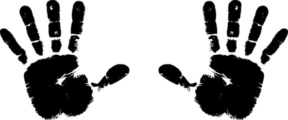 Handprint, Palm Print, Hand Mark, Hand Impression, Hand Stamp, Palm Trace Vector &ndash; Realistic Black Ink Style for Identity, Forensics, Crime Scene or Artistic Design on transparent Background