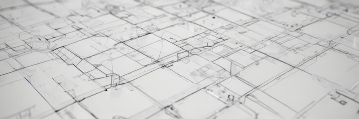 Clean blueprint style, black lines on white, geometric shapes, vector, industrial, simple