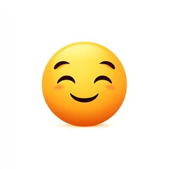 Fototapeta premium Smiling Emoji Face with Closed Eyes