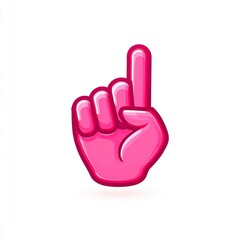 Obraz premium Pink Index Finger Pointing Up Emoji