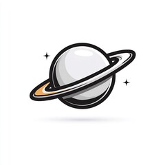 Minimalist Planet with Rings 