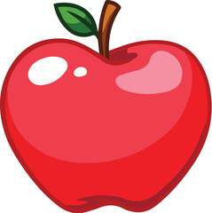 red apple with leaf