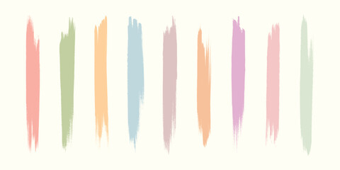 Vector Colorful Grunge Paint Stroke Collection