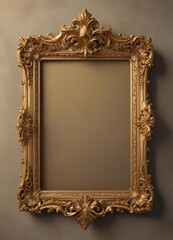 Elegant gold vintage frame with baroque details , elegant, luxury