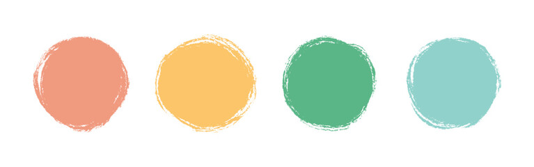 Vector Colorful Circle In Grunge Brush Stokes