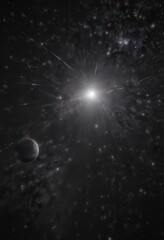 Naklejka premium Dense star field, sparkling celestial bodies on deep black , photography, astronomy, abstract