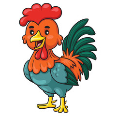 Colorful rooster cartoon.eps