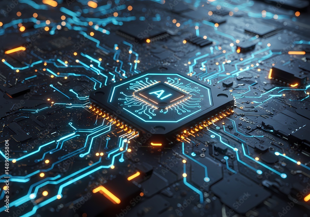 Poster artificial intelligence the future of computing - a close-up look at ai chip technology