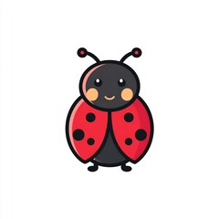 Fototapeta premium cute cartoon ladybug icon