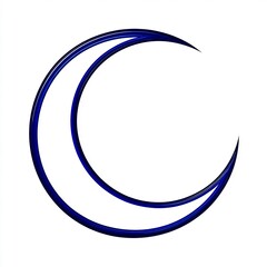 Blue Crescent Moon Emoji on White Background