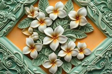 Ornate floral design with detailed relief carving.