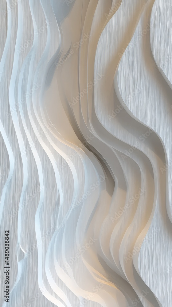Poster abstract flowing lines and shapes with soft textures and neutral colors