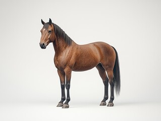 Obraz premium Brown horse standing, full body shot