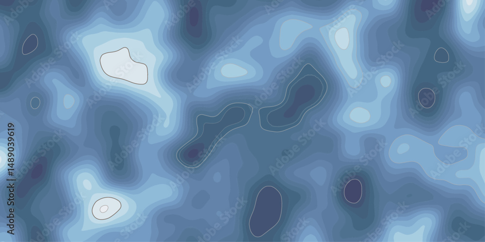 Poster blue gradient abstract background with contour wavey contour lines, resembling a topographic map. th