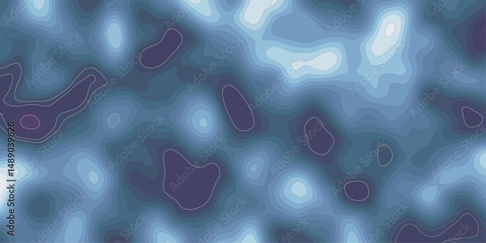 Poster blue gradient abstract background with contour wavey contour lines, resembling a topographic map. th