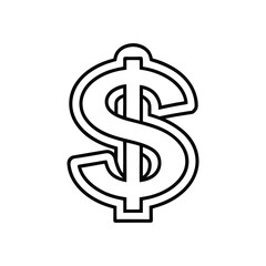 Dollar Symbol Isolated on White Background – Financial and Currency Icon for Banking, Investment, and Economy Concepts