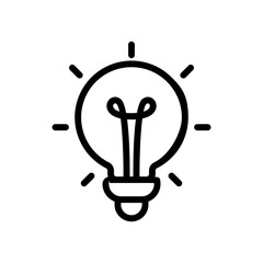 Light Bulb Icon Design in Minimalistic Outline Style