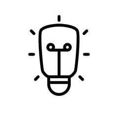 Light Bulb Icon Design in Minimalistic Outline Style