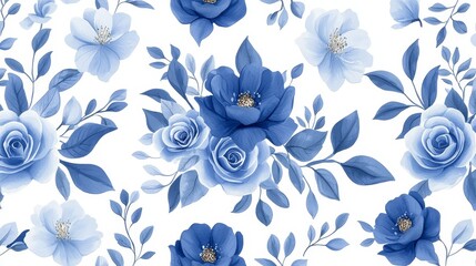 Vibrant blue flowers on pristine white background stunning floral display