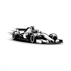 Racing Car with Speed Lines 