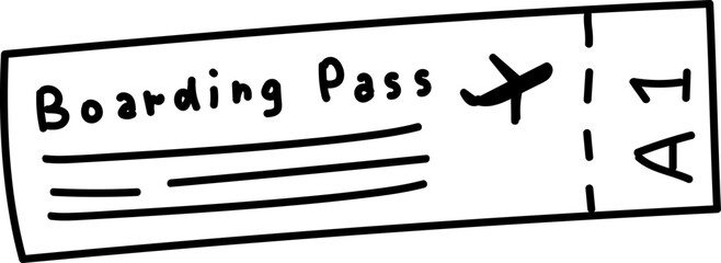 Hand Drawn Airline Ticket Stub