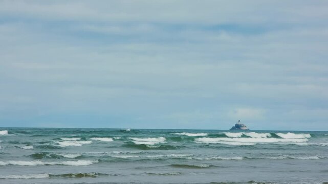 Tillamook Rock Lighthouse Offshore Oregon Coast, Known as Terrible Tilly, in 4K