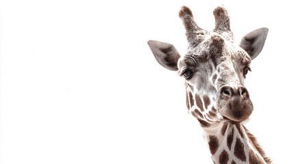 Obraz premium Majestic Elegant Giraffe on White Background