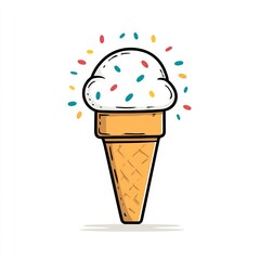 minimalist ice cream cone with sprinkles