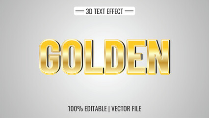 Golden shiny 3d text effect editable eps vector with white background, text effects
