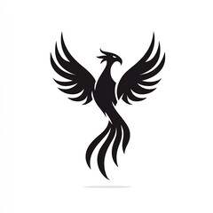 Obraz premium phoenix rising silhouette icon